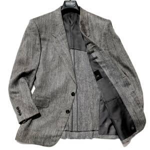  illusion!!! rare L!!28 ten thousand * illusion. . point silk silk 100% model [LANVIN/ Lanvin ] finest quality. gloss brilliancy * spring summer tailored jacket black herringbone woven 48