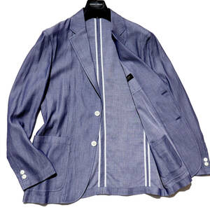  почти не использовался * редкий L!!! освежение весна лето *[LANVIN/ Lanvin ] супер-легкий джерси - ткань 1 листов покрой *... чувство выдающийся темно-синий * tailored jacket 48