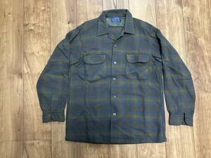 美色 ビンテージ 60s PENDLETON ペンドルトン ウールシャツ Mサイズ ブラウン×ダークグレー オンブレ シャドー チェック