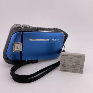 SANYO WATERPROOF Xacti DIGITAL MOVIE CAMERA ブルー　バッテリー　※通電・動作未確認　【S81269-696】