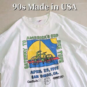 90s USA製　自転車　BIKE TOUR　Tシャツ シングルステッチ　XL