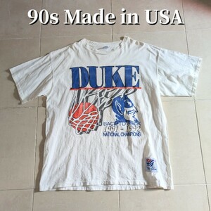 90s USA製 DUKE BLUE Devils ブルーデビルズ　Tシャツ シングルステッチ XL