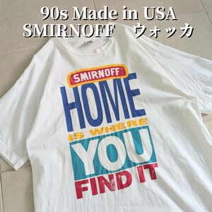 90s USA製 SMIRNOFF スミノフ　ウォッカ　企業　Tシャツ シングルステッチ　XL FRUIT OF THE LOOM