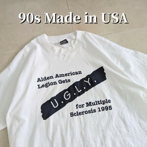 90s USA製 UGLY Tシャツ シングルステッチ XL