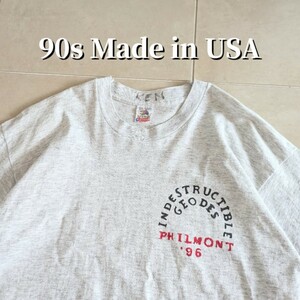 90s USA製 INDES TRUCTIBLE GEODES PHILMONT 96　Tシャツ シングルステッチ XL グレー
