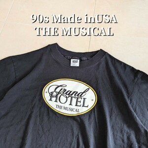 90s USA製 Grand HOTEL　THE MUSICAL　小説　ミュージカル Tシャツ L　シングルステッチ
