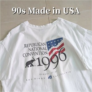 90s USA製　アメリカ合衆国大統領選挙　Tシャツ シングルステッチ　XL