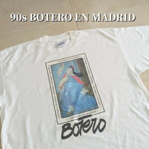 90s アイルランド製 BOTERO EN MADRID アート　絵画　Tシャツ シングルステッチ　XL