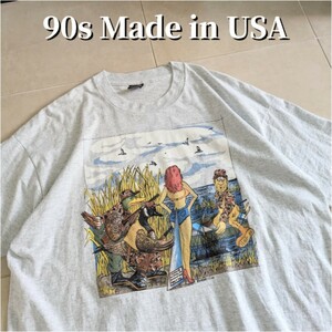 90s USA製　美術家　ジョーク　アメコミ　Tシャツ シングルステッチ　XXL