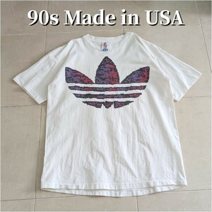 90s USA製　adidas　アディダス　Tシャツ シングルステッチ　L