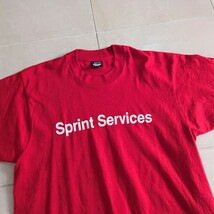 90s USA製 Sprint Services Tシャツ シングルステッチ　レッド　L_画像3