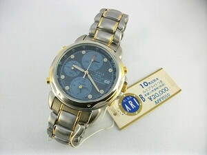 o52u84*ALBA old wristwatch Carib quarts clock Chrono operation equipped stock goods Alba 