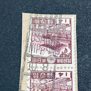 一次昭和切手 欧文美印使用済 春日大社14銭ペア 欧文ローラー印 OSAKA NIPPON 1938年の画像2