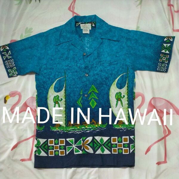 ハワイ製 メンズアロハシャツ 大きめXSサイズ