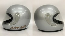 SHOEI Arte MR ビンテージヘルメット 80年代 当時物 族ヘル フルフェイス 除菌消臭済 Mサイズ シルバー ショウエイ バイク用品 N18731H●_画像5