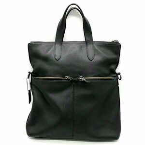 COACH トートバッグ Metropolitan Utility Tote メトロポリタン ぺブルドレザー 牛革 F24840 メンズ ブラック コーチ 服飾小物 B1202◆