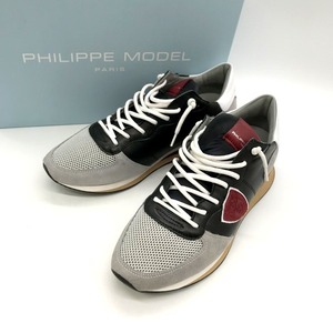 PHILIPPE MODEL TROPEZ X VEAU 70 TZLU-WS06 トロペ ローカット スニーカー メンズ サイズ42 マルチカラー系 フィリップモデル 靴 B2630◆