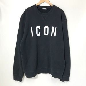 DSQUARED2 RN154143 sweatshirt スエット トレーナー 裏起毛 長袖　プリント ロゴ カジュアル XXL ディースクエアード2 トップス A3953◆