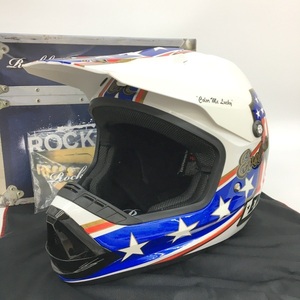 Rock Hard EVEL Knievel Color Me Lucky オフロードヘルメット 美品 モトクロス レーシング XLサイズ ホワイト系 バイク用品 N19065H●