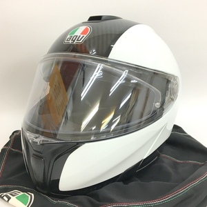 AGV Sportmodular Carbon 0F44L システムヘルメット 美品 PINLOCKシート装着 除菌消臭済 Lサイズ ホワイト エージーブイ バイク N19147H●