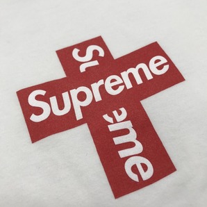 Supreme クロスボックスT Tシャツ 半袖 カットソー クルーネック 古着 ストリート ロゴ Lサイズ ホワイト シュプリーム トップス A10154◆の画像4