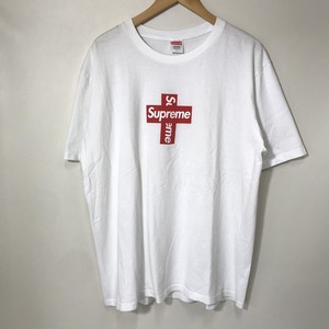 Supreme クロスボックスT Tシャツ 半袖 カットソー クルーネック 古着 ストリート ロゴ Lサイズ ホワイト シュプリーム トップス A10154◆