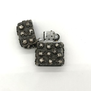 Zippo ライター スカル オイルライター アメリカ製 骸骨 ドクロ 髑髏 タバコグッズ 煙草 シルバー ジッポ B10057◆