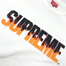 Supreme Tシャツ 半袖 カットソー ロゴ 炎 刺 カジュアル ストリート 古着 メンズ Lサイズ ホワイト シュプリーム トップス A10216◆_画像6