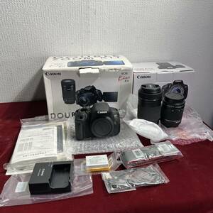 4棚019 中古超美品　Canon キヤノン EOS Kiss X7i ダブルズームキット ※通電・シャッター　箱付き カメラ 未使用に近い　動作保証　