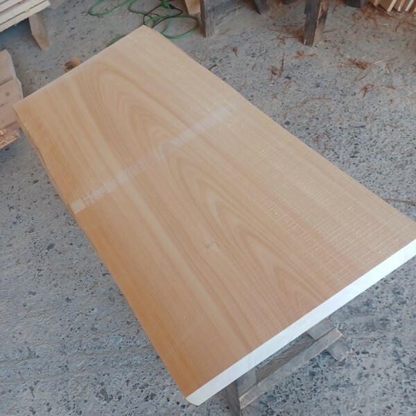 A-1700 【108×43.5～52×4.8cm 】　国産ひのき　耳付板　テーブル　カウンター　まな板　看板　一枚板　無垢材　桧　檜　DIY