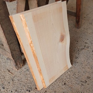 C-1791 　国産ひのき　耳付節板　2枚セット　テーブル　棚板　看板　一枚板　無垢材　桧　檜　DIY