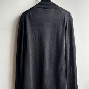 【美品】Calvin Klein ニットジャケット メンズ M ブラック 黒 リネン 麻100% カルバン クラインの画像2