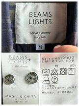 【美品】BEAMS LIGHTS シャツ メンズ M チェック ネイビー×グリーン ボタンダウン ビームス ライツ_画像5