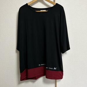 STELLAR 　オーバーサイズ　赤黒　Tシャツ　七分丈　新品　定価6380円