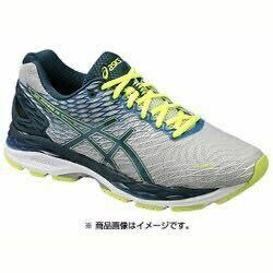 美中古アシックス asics [ランニングシューズ GEL-NIMBUS 18 シルバー×インクブルー]26.0ｃｍ