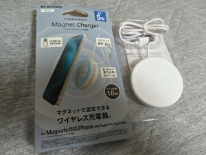 ELECOM Magnet Charger マグネットワイヤレス充電器 Magsafe対応（w-ma01wh）