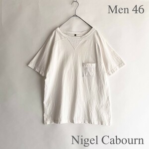 Nigel Cabourn ナイジェルケーボン Tシャツ ガゼットTシャツ スラブコットン フリーダムスリーブ クルーネック ホワイト size 46 sk