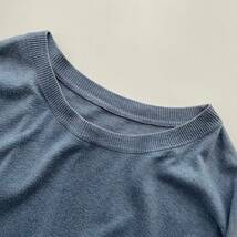 crepuscule クレプスキュール Knit T-shirt ニットT コットン ニット Tシャツ ゆったりめ ワイドシルエット ブルー size 1 sk_画像5