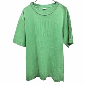 チャンピオン Champion Tシャツ 英字 文字 ロゴ 半袖 ショートスリーブ 丸首 プルオーバー カットソー 綿100% M グリーン 緑 メンズ