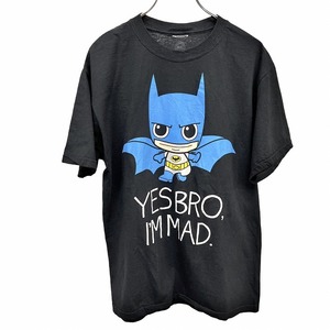 DCコミックス DC COMICS Tシャツ 輸入古着 バットマン アメコミ ヒーロー キャラクター プリント 半袖 丸首 綿100% M ブラック 黒 メンズ