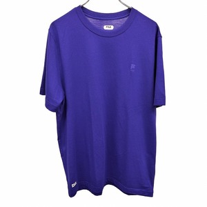 フィラ FILA Tシャツ 輸入古着 胸にロゴプリント 半袖 ショートスリーブ ポリエステル×ポリウレタン S ヘザーネイビー 杢紺 メンズ