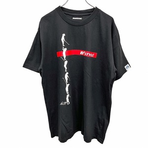 ブリヂストン BRIDGESTONE ゴルフ Tシャツ Ai54 B'STYLE 英字 ゴルファー シルエット プリント 半袖 丸首 綿100% ブラック 黒 メンズ