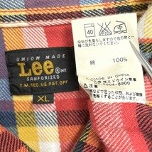 リー Lee ウエスタン ネルシャツ チェック ドットボタン留め 長袖 両胸フラップポケット 綿100% XL LL 2L レッド 赤×黄×青×白 メンズ_画像5