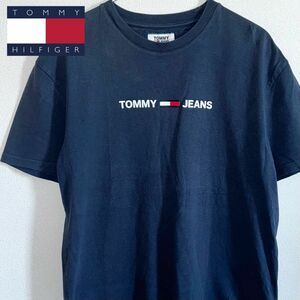【極美品】トミーヒルフィガー TOMMY HILFIGER Tシャツ 半袖 Mサイズ ネイビー 刺繍