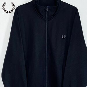 【極美品】激レア フレッドペリー FRED PERRY トラックジャケット ジャージ ポルトガル産 Lサイズ ブラック 刺繍