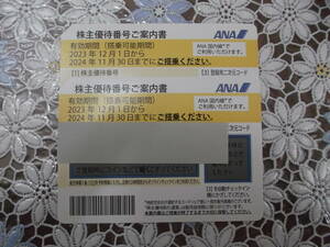 ☆彡ＡＮＡ 全日空 株主優待券 ２枚 2024年11月30日まで搭乗分 格安で！☆彡