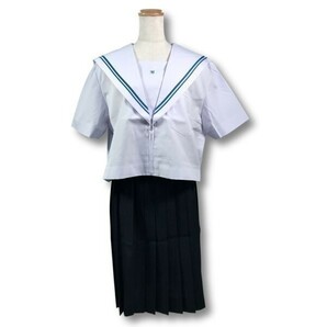 【新品未使用品】セーラー夏服上衣&おまけスカート1着★学生服*前開き*白襟*ライトブルー2ライン*白色*ホワイトボディ*175A*19号(SV19G)の画像8