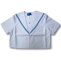 【新品未使用品】セーラー夏服上衣&おまけスカート1着★学生服*前開き*白襟*ライトブルー2ライン*白色*ホワイトボディ*170A*17号(SV170A)_画像4