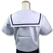 【新品未使用品】セーラー夏服上衣&おまけスカート1着★学生服*前開き*白襟*ネイビー1ライン*白色*ホワイトボディ*170A*17号(SU170A)_画像2