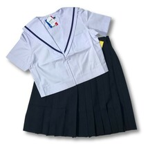 【新品未使用品】セーラー夏服上衣&おまけスカート1着★学生服*前開き*白襟*ネイビー1ライン*白色*ホワイトボディ*170A*17号(SU170A)_画像7